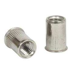 vendita online Inserto filettato zigrinato a testa ridotta in acciaio inox aisi 304 cu Inserti filettati Sacto